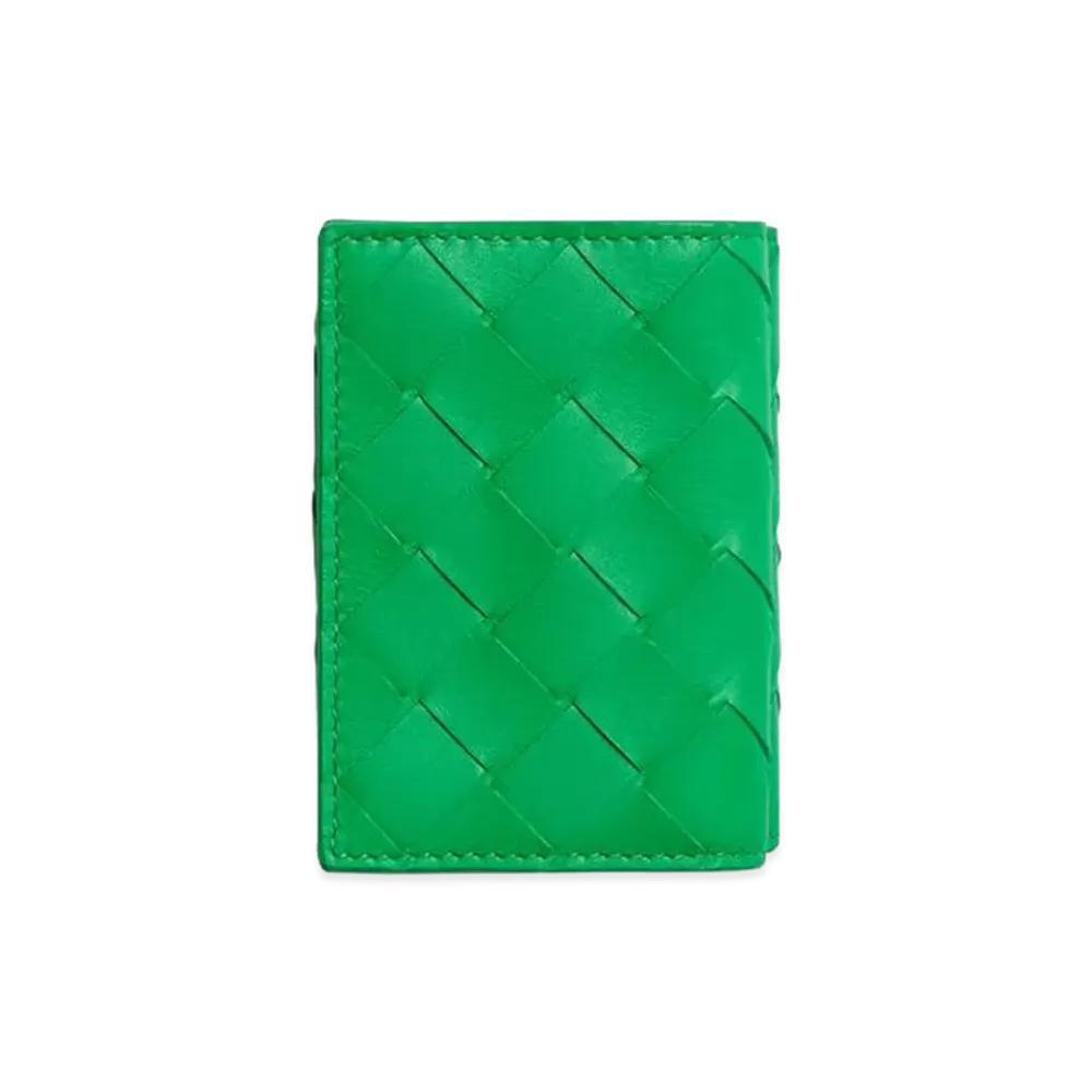 Bottega Veneta Intrecciato Tiny Tri-fold Wallet "Parakeet"