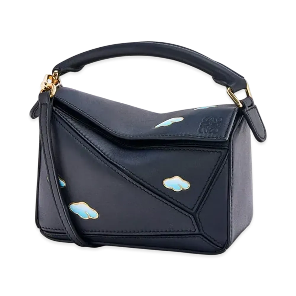 LOEWE Mini Puzzle Bag in Nappa Calfskin "Dark Ink"