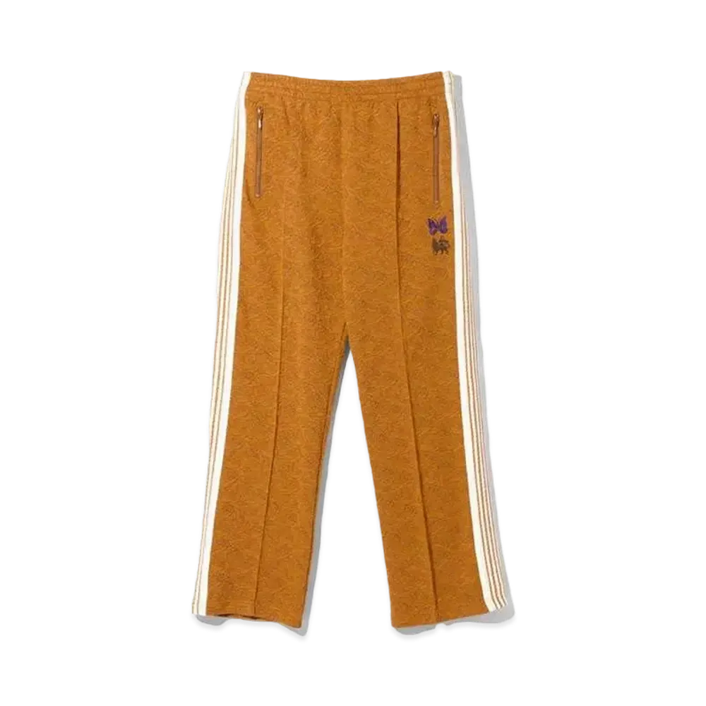 Needles x Sasquatchfabrix. Track Pant-Blister jacquard Olive Branch "Camel"