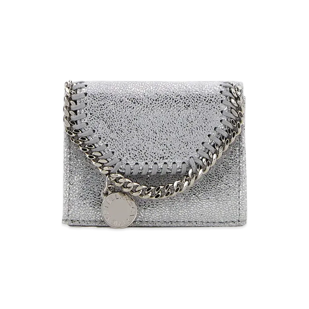STELLA McCARTNEY Women's Shaggy Deer Falabella Wallet "Silver"