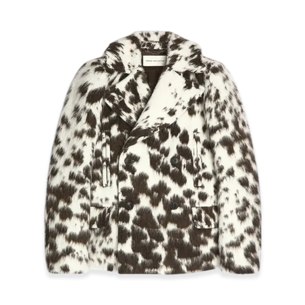 DRIES VAN NOTEN Women's Cowhide Caban Jacket "Brown"
