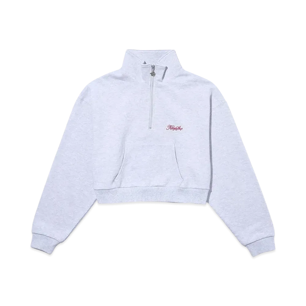 KEBOZ Dac Half Zip Cropped Sweat "Gray"