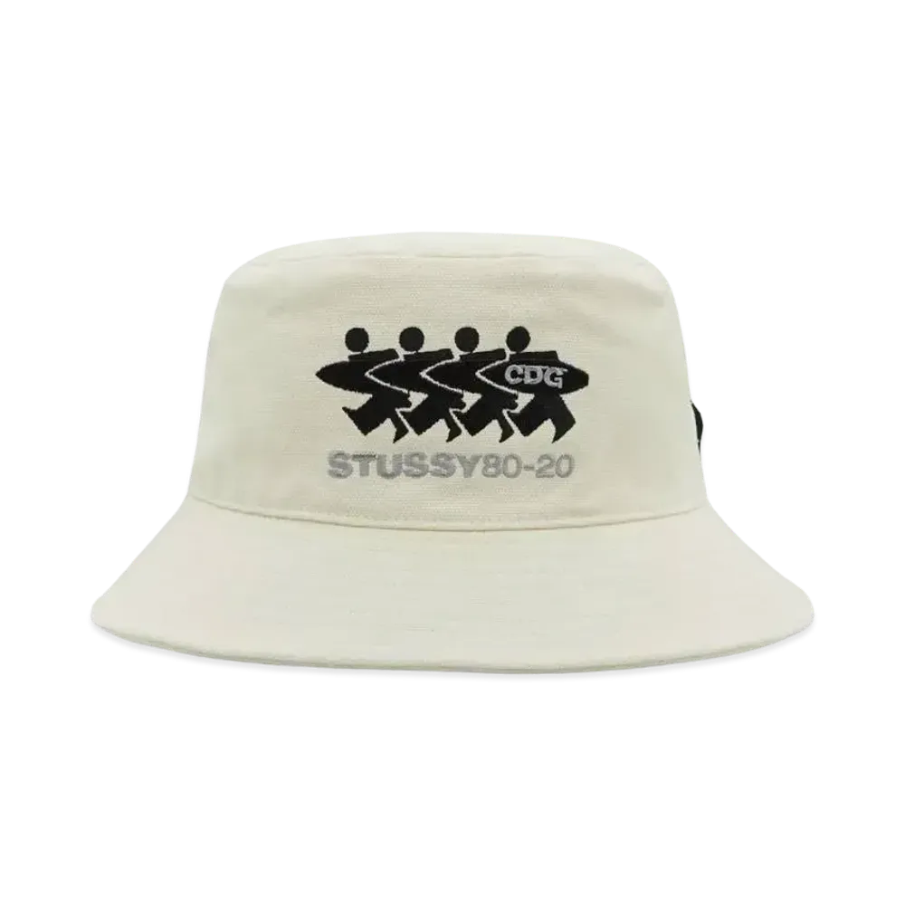 Stussy CDG Canvas Bucket Hat "Natural"
