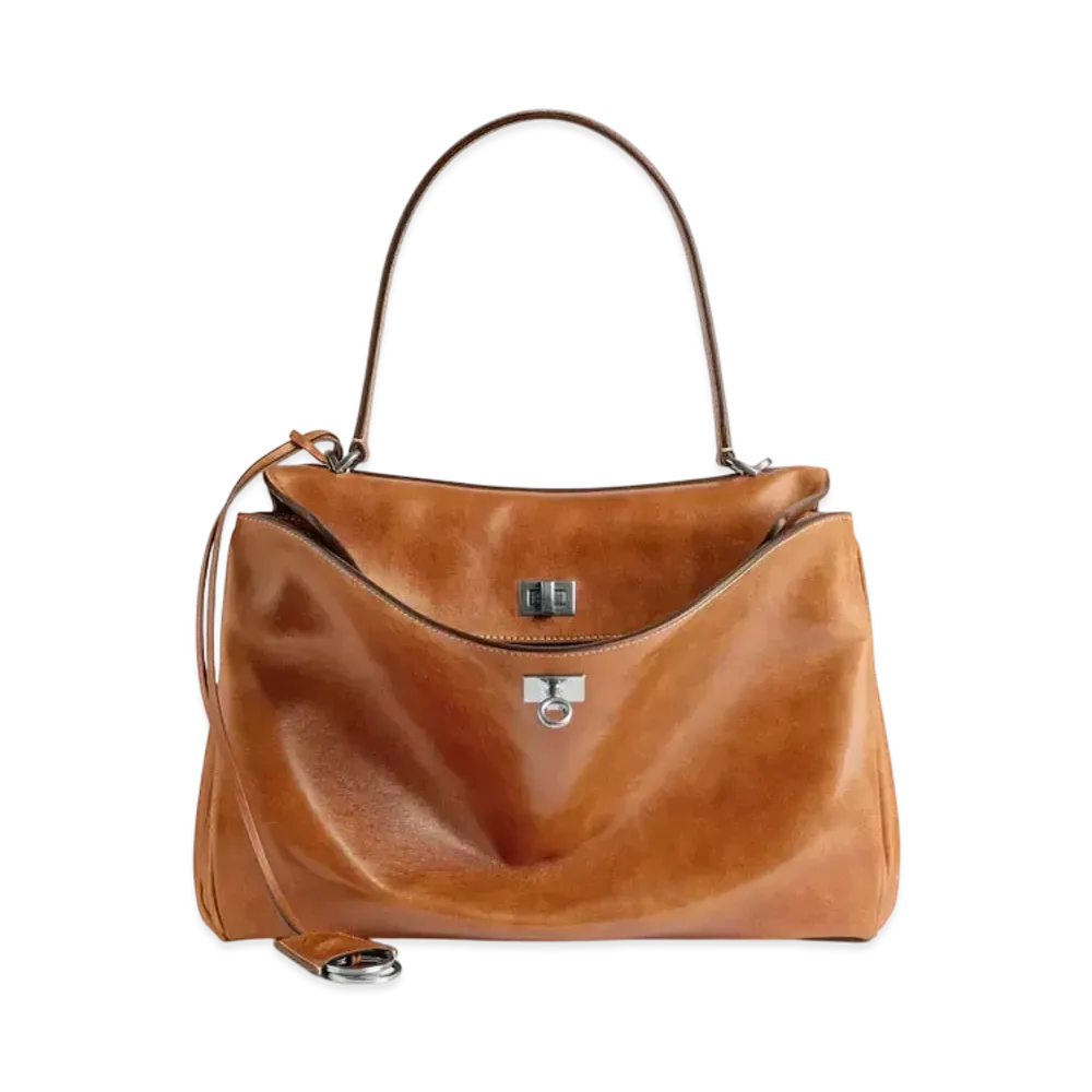 BALENCIAGA Rodeo Medium Handbag "Tan Cowboy"