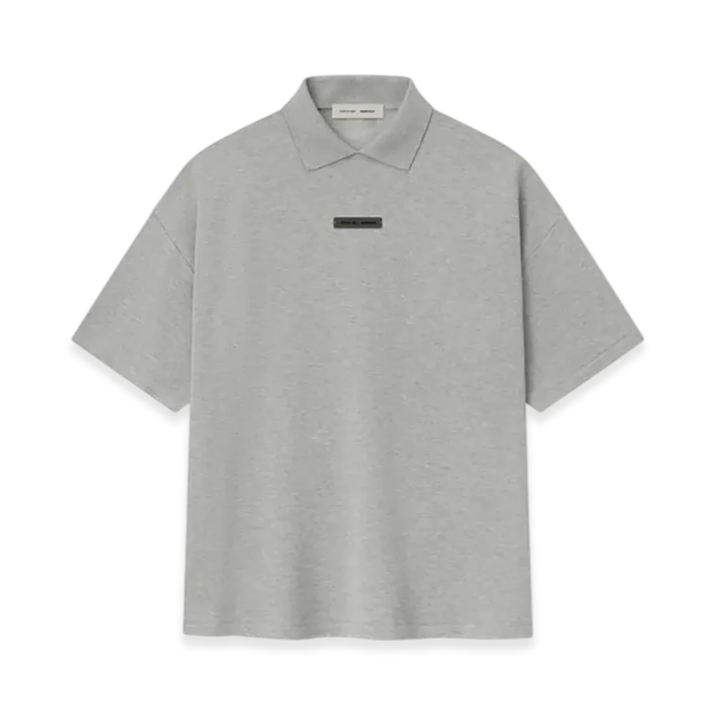 FEAR OF GOD ESSENTIALS Pique 90's Polo "Concrete Heather"