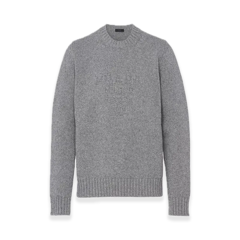PRADA Wool x Cashmere Crewneck Sweater "Gray"