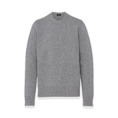 PRADA Wool x Cashmere Crewneck Sweater "Gray"