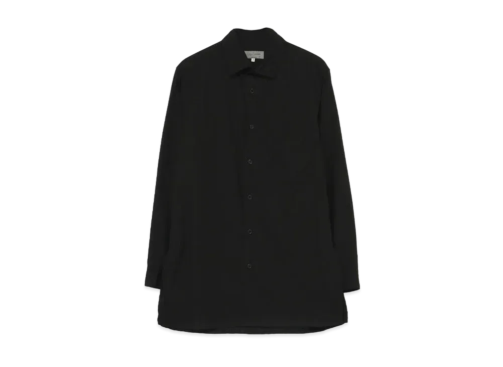 Yohji Yamamoto Pour Homme COTTON BROAD CHAIN STITCH COLLAR SHIRT "Black"