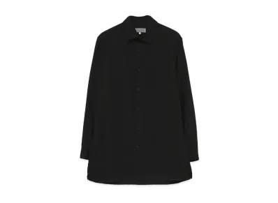 Yohji Yamamoto Pour Homme COTTON BROAD CHAIN STITCH COLLAR SHIRT "Black"