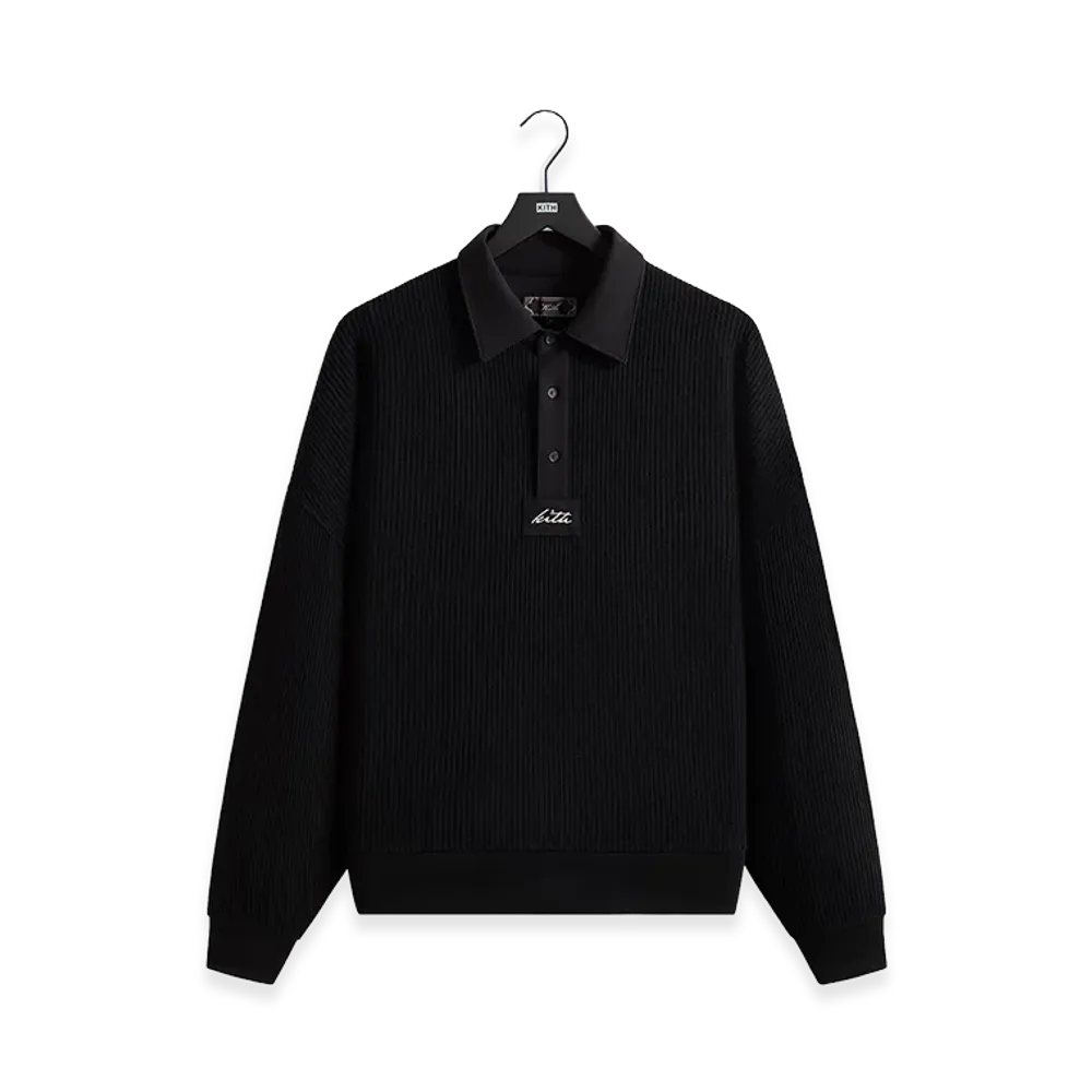 Kith Rib Stitch Ronin Henley Sweater "Black"