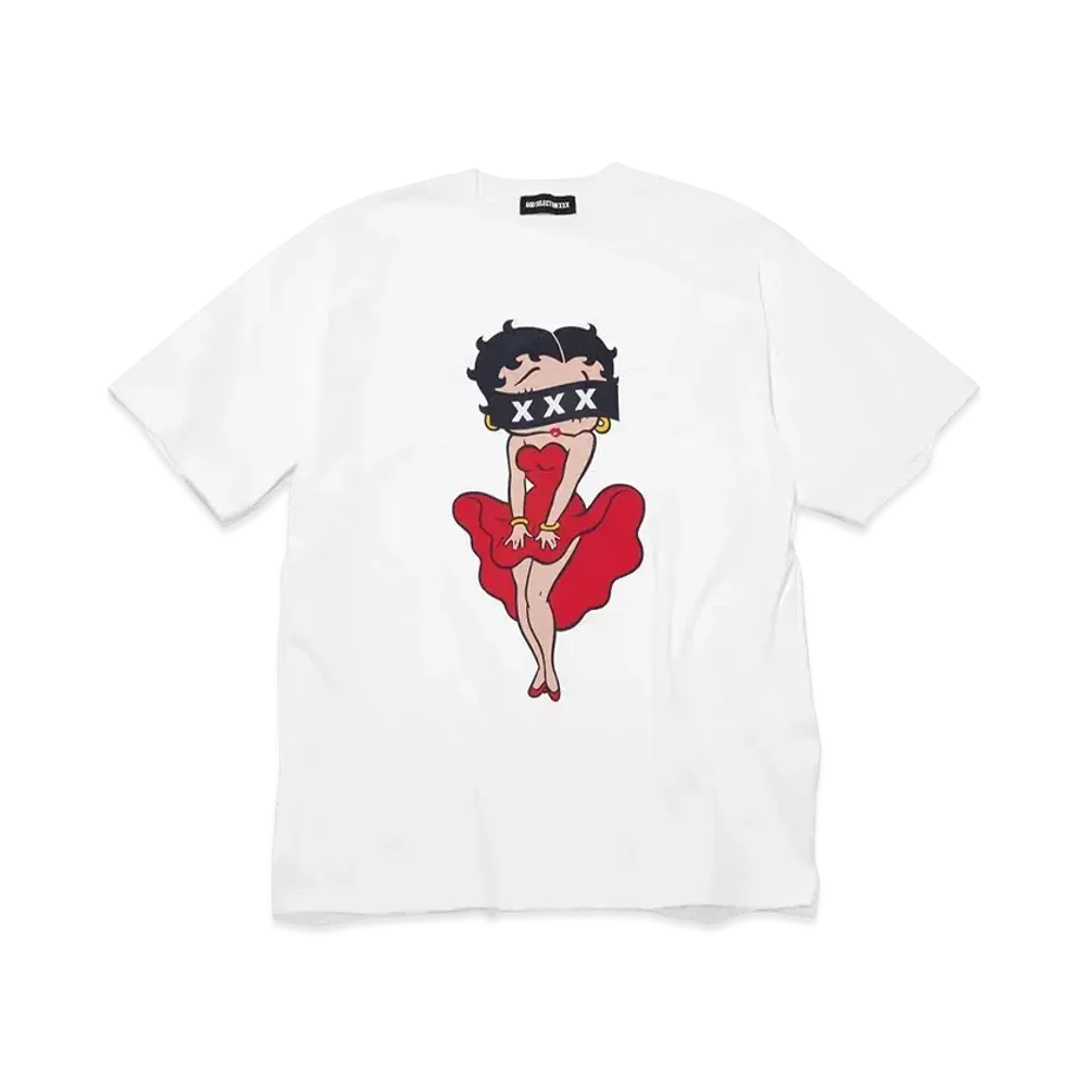GOD SELECTION XXX x Betty Boop T-shirts GX-A24-BBST-02 "White"