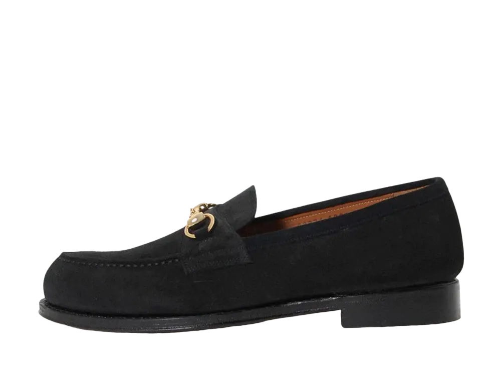 Jalan Sriwijaya Bit Loafer 18045 Suede "Black" 98976 Leather Sole