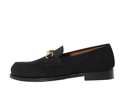 Jalan Sriwijaya Bit Loafer 18045 Suede "Black" 98976 Leather Sole