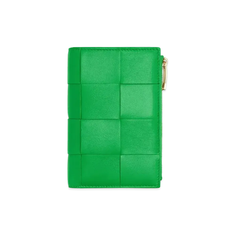 Bottega Veneta Bifold Zipped Wallet "Parakeet"