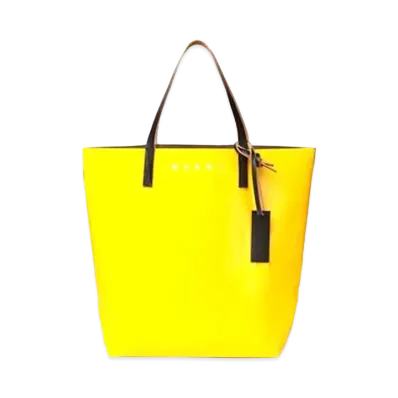 Marni Tribeca Shopping Bag in PVC "Yellow/Beige"