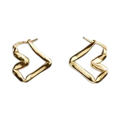 Bottega Veneta H Beam Earrings "Yellow Gold"