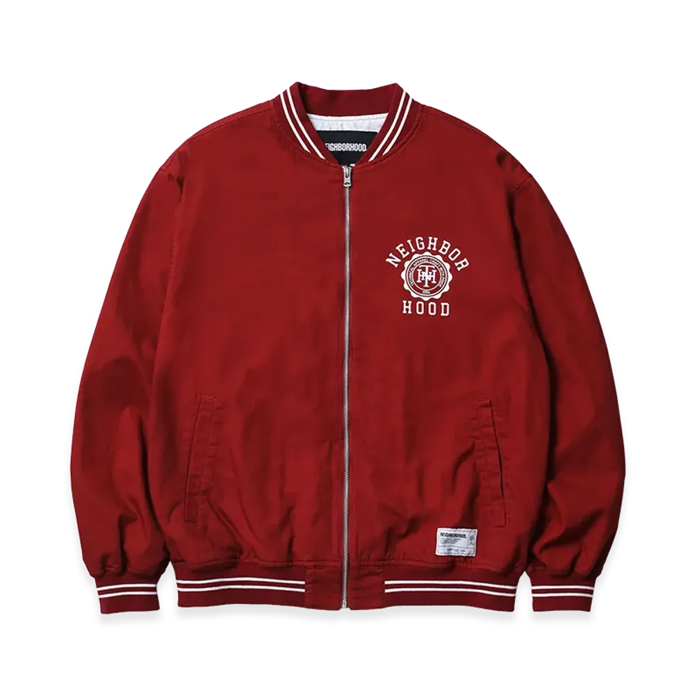 NEIGHBORHOOD Cotton Zip Award Jacket "Burgundy"