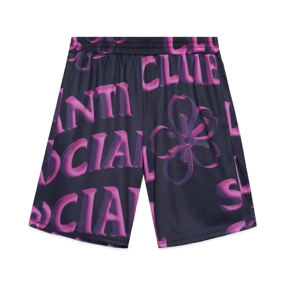 ANTI SOCIAL SOCIAL CLUB FA22 Coral Crush Bored Black Mesh Shorts "Black"