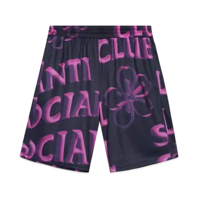 ANTI SOCIAL SOCIAL CLUB FA22 Coral Crush Bored Black Mesh Shorts "Black"