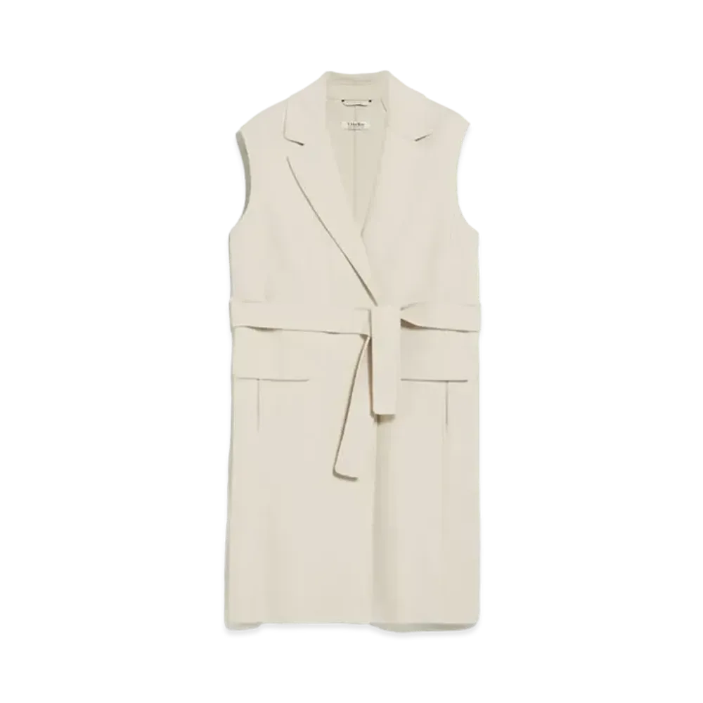 Max Mara Beau Pure Wool Long Gilet "Vanilla"