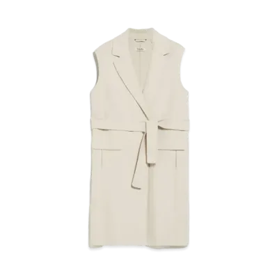 Max Mara Beau Pure Wool Long Gilet "Vanilla"