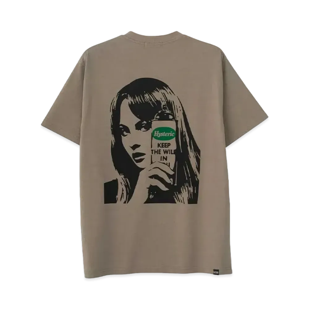 HYSTERIC GLAMOUR Graffiti Girl Tee "Khaki"