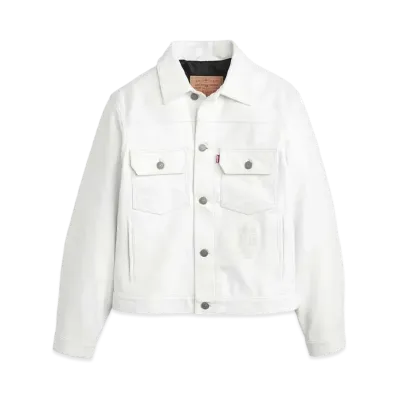 Stussy x Levi's Leather Trucker Jacket "Tofu"