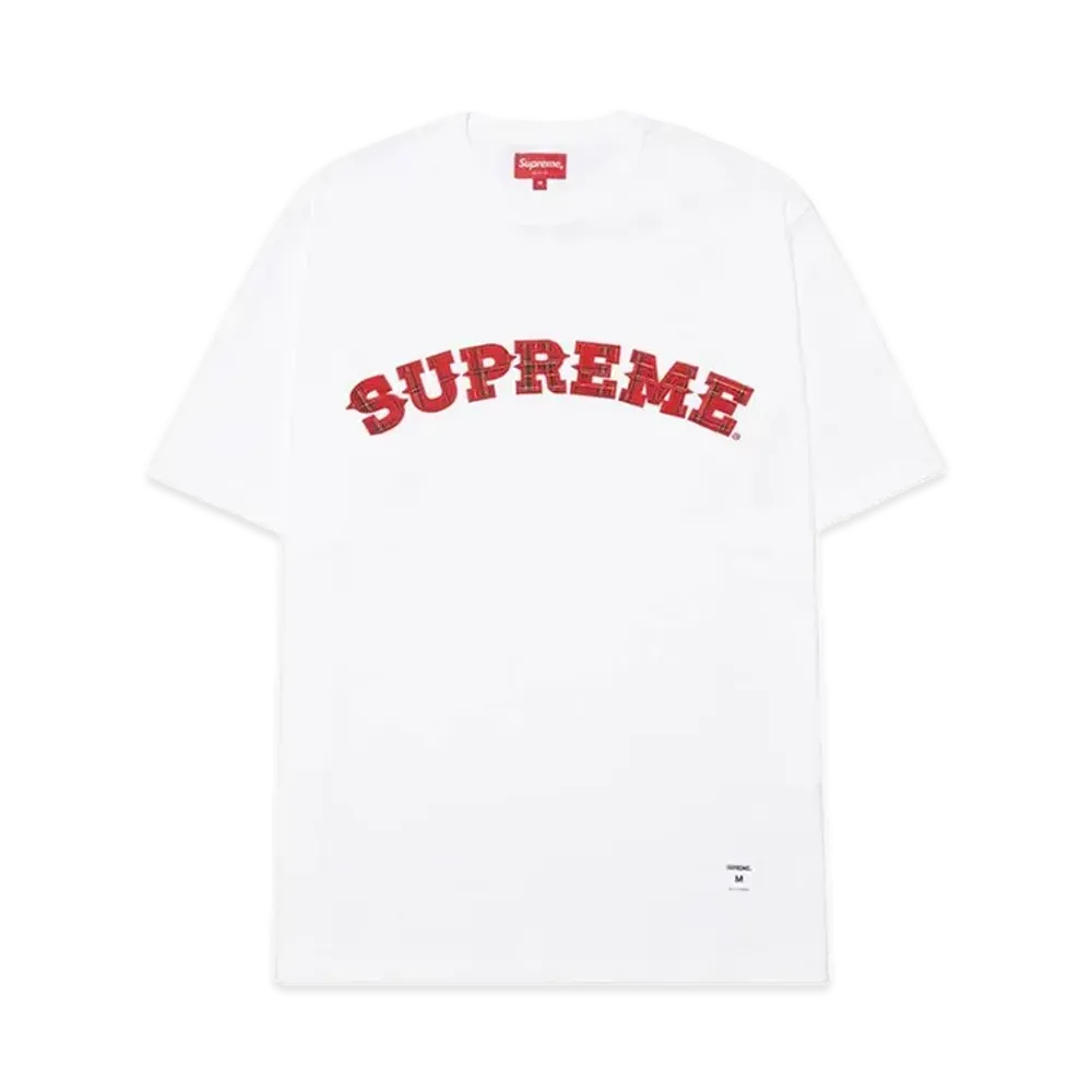 Supreme Plaid Appliqué S/S Top "White"