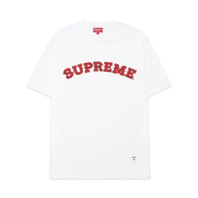 Supreme Plaid Appliqué S/S Top "White"