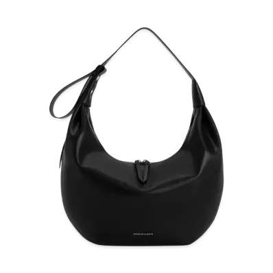 CHARLES & KEITH Odera Curved Hobo Bag "Noir"