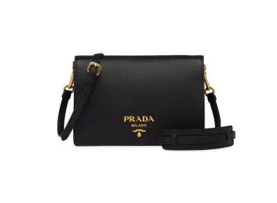 PRADA Leather Shoulder Bag "Black"