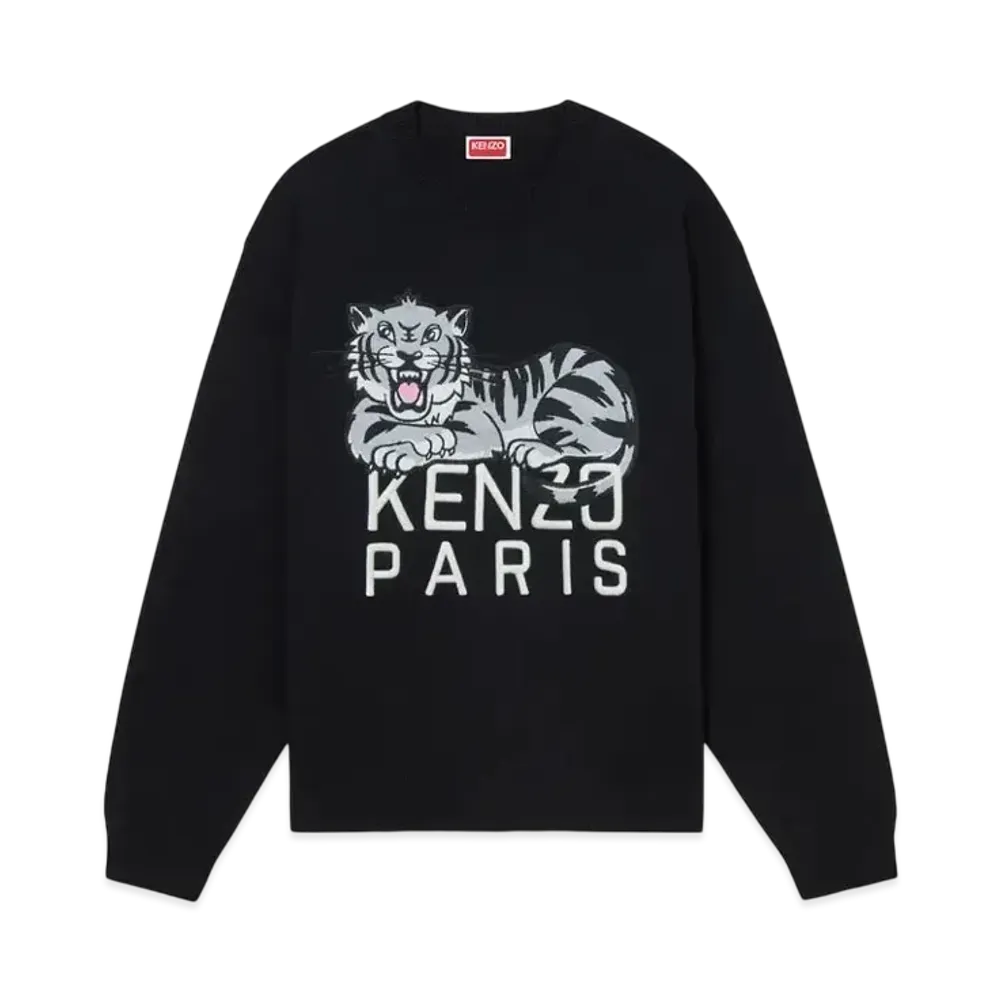 KENZO 'Happy Tiger' Embroidery Jumper "Black"