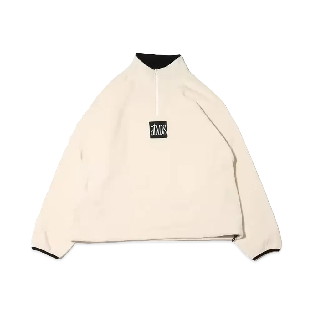 atmos Half Zip Freece Tops "White"