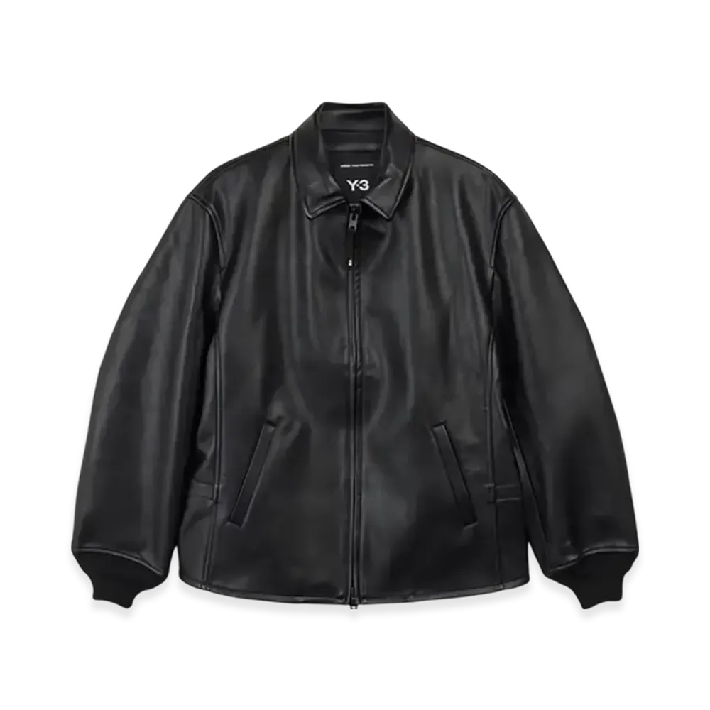 Y-3 Pleather Bomber Jacket "Black"