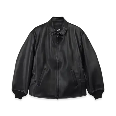 Y-3 Pleather Bomber Jacket "Black"