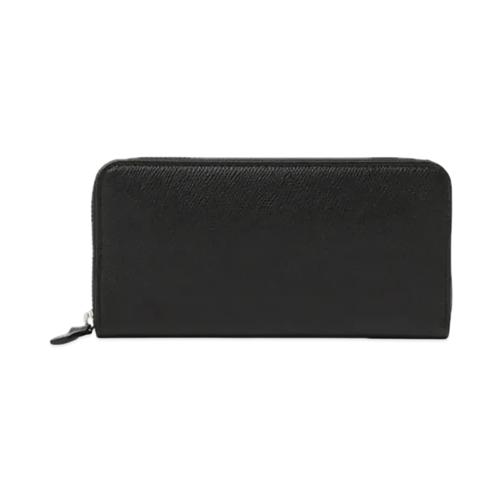 BEAMS Embossed Leather Long Wallet "Black"