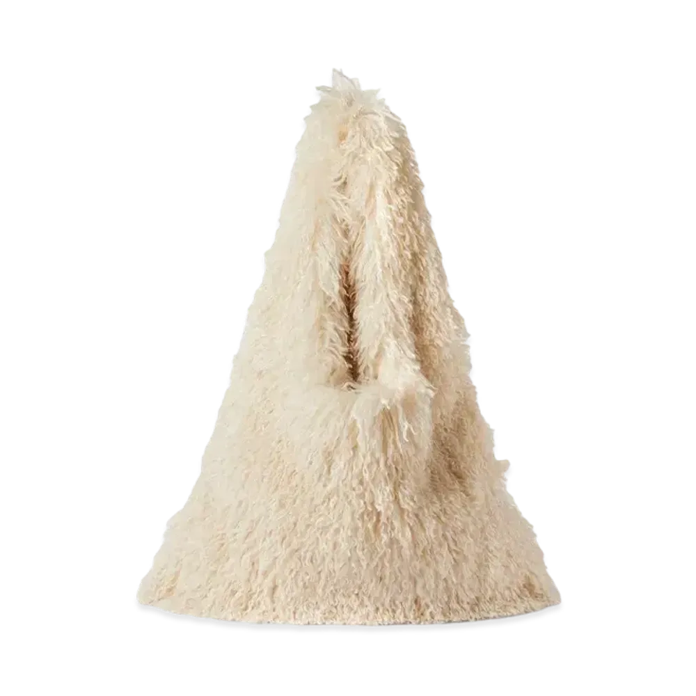 MSGM Faux-Fur Maxi Tote Bag "White"