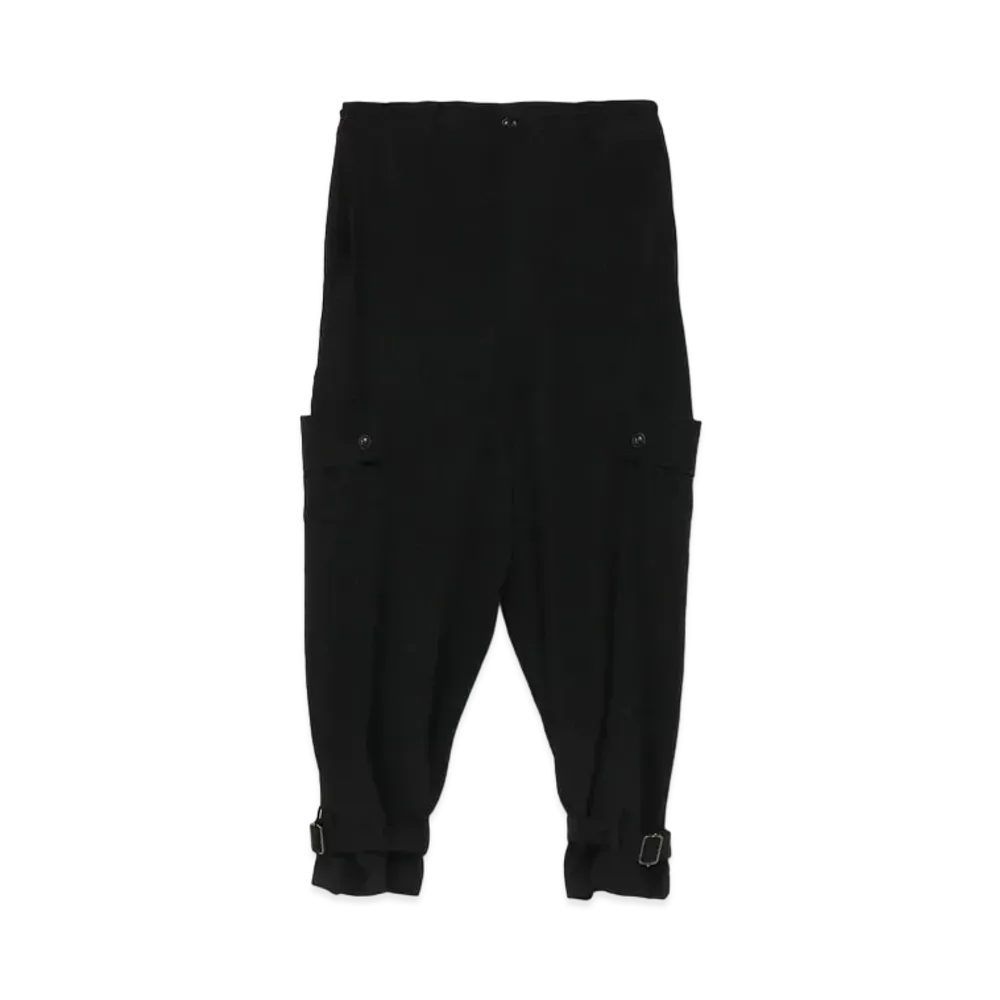 Yohji Yamamoto Y's DE CHINE CUT OUT POCKET PANTS "Black"