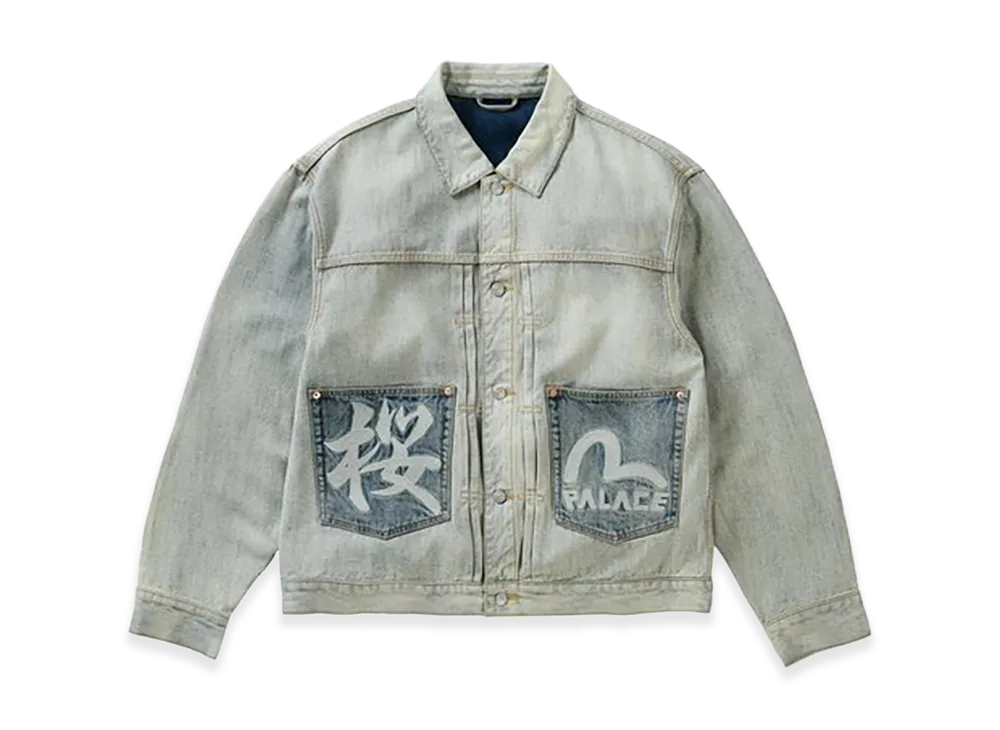 PALACE x EVISU Type 2 Denim Jacket "Reverse Indigo"