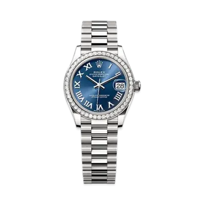 ROLEX Datejust 31mm White Gold Diamond 278289RBR "Bright Blue"