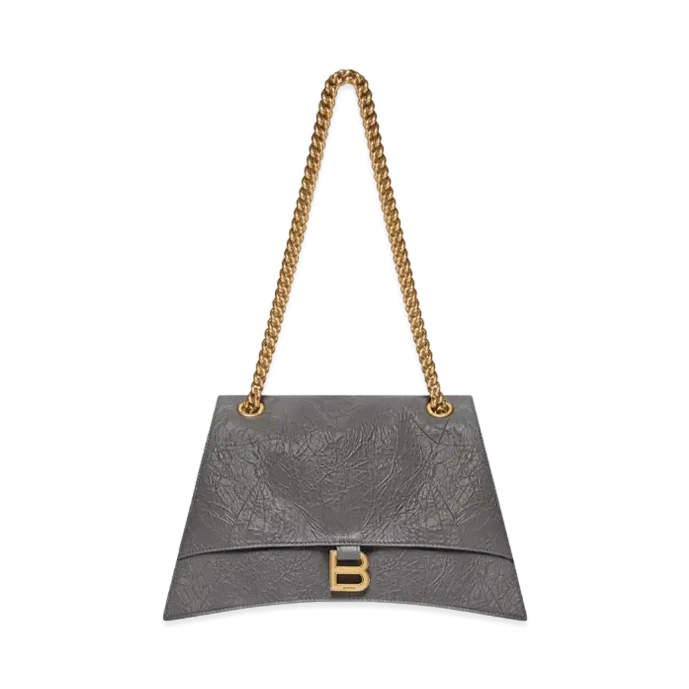 BALENCIAGA Crush Medium Chain Bag "Dark Grey"