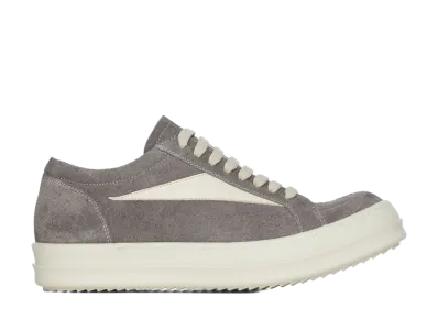 Rick Owens FW26 Tower Vintage Sneaks Hairy Suede and Full Grain Calf Leather "Steel/Milk"
