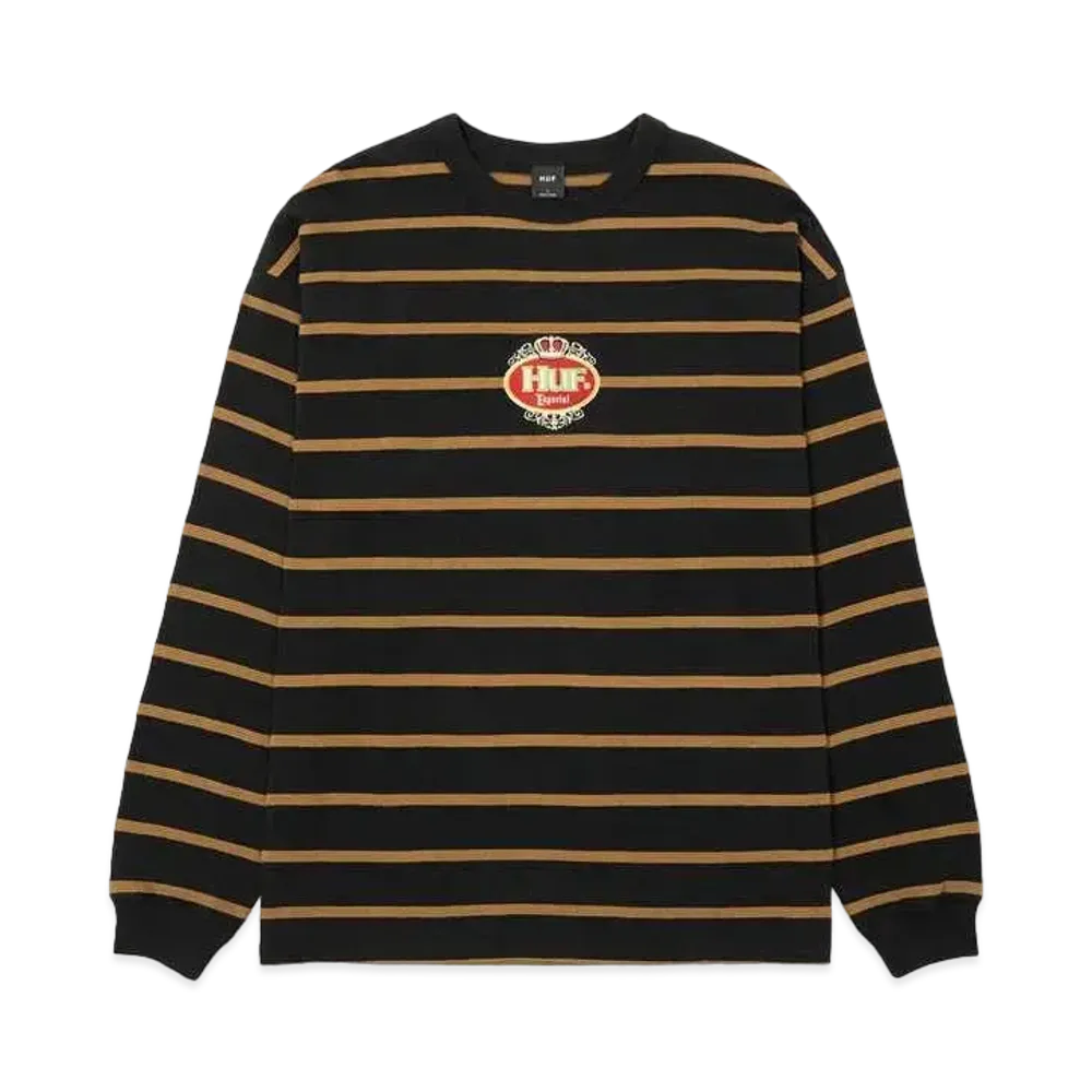 HUF Fall 24 Especial Stripe Long Sleeve Crew "Black"