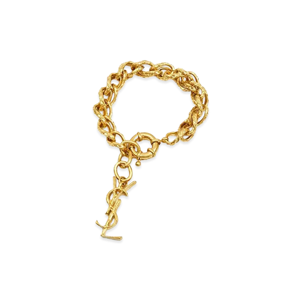 Saint Laurent Women's Cassandre Pendant Bracelet "Gold"