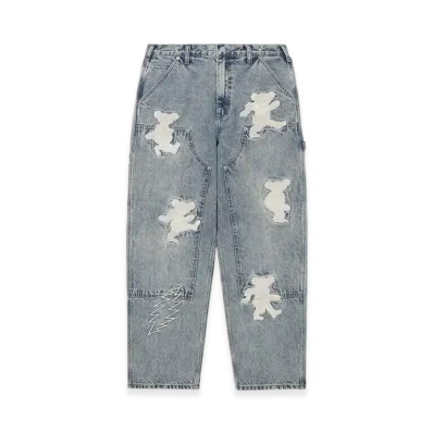 thisisneverthat x Grateful Dead Lightning Double Knee Pant "Washed Blue"