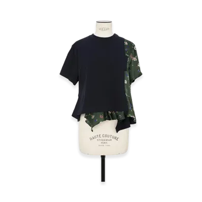 sacai Floral Print T-Shirt "Navy/Green"