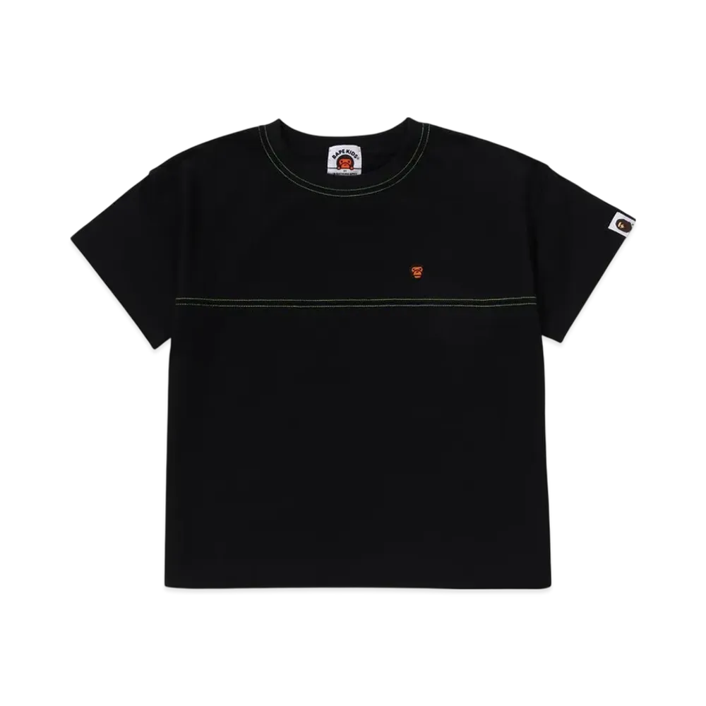 A BATHING APE Baby Milo Neon Print Relaxed Fit Tee "Black"