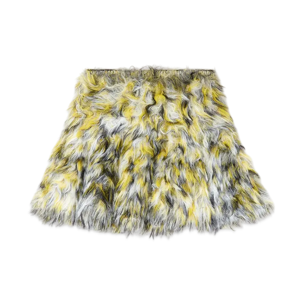 Diesel M-Astrella Mini Skirt In Fluffy Jacquard Knit "Black/Yellow"
