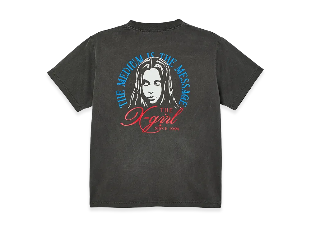 X-Girl Women's Faded Tri-Color Face S/S Tee "Black"