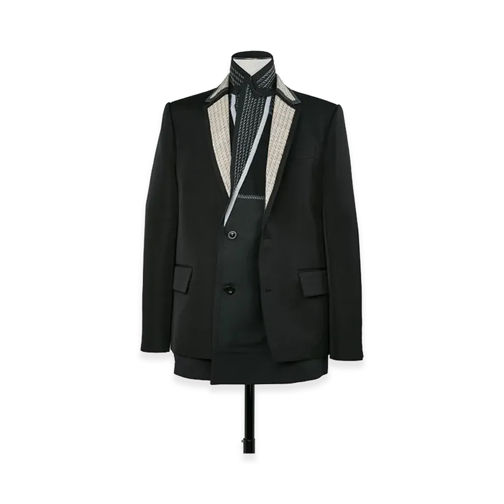 sacai Double-Faced Silk Cotton x Doeskin Jacket "Black"